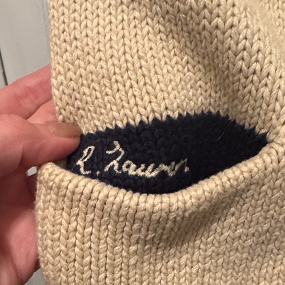 Ralph Lauren Beige and Navy Knit Cardigan - Picture 5 of 6